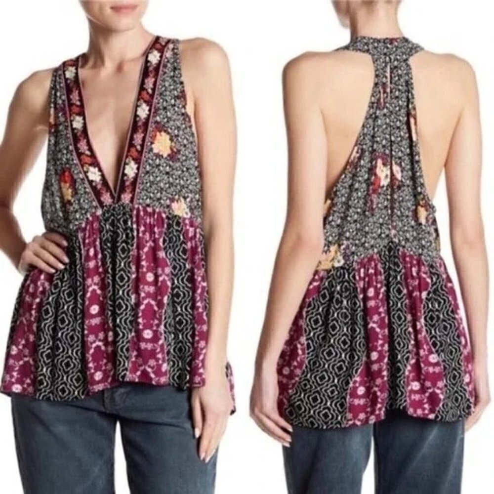FREE PEOPLE Dream Darlin' Floral Top - Size Small